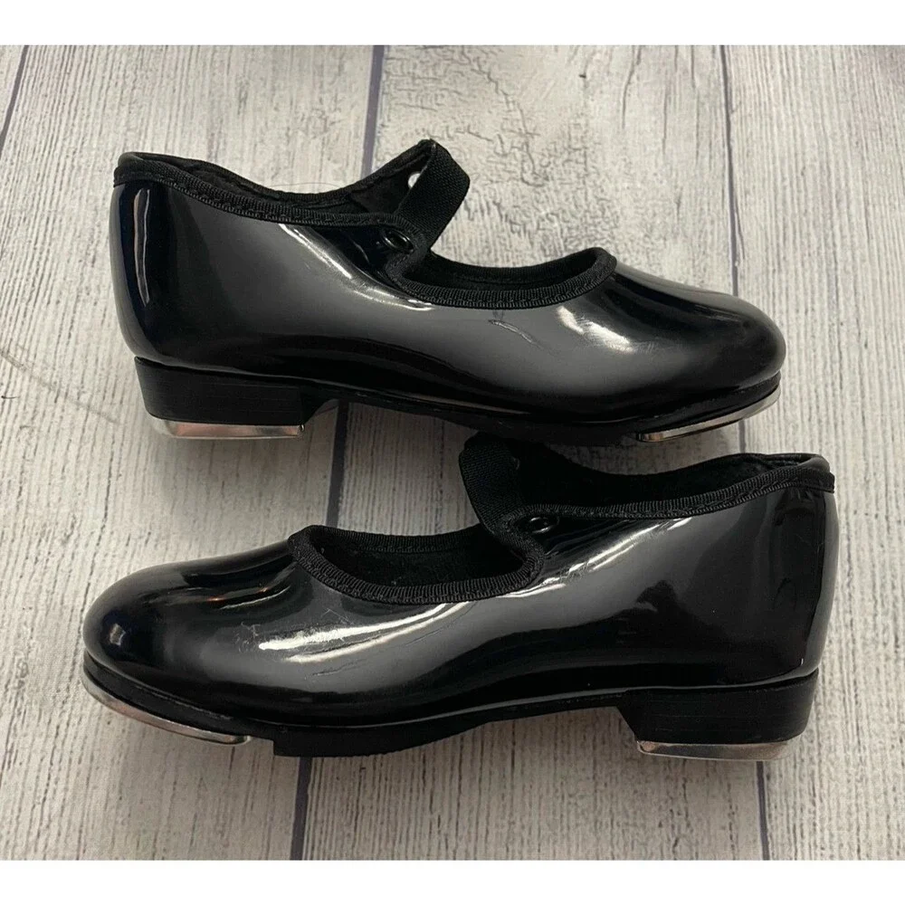 Black Capezio Little Girl Toddler Tap Dance Dancing Shoes, Size 9.5 Wide